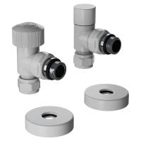 Набор термостатический угловой Royal Thermo Design Pro 15мм М30х1,5 (Белый)
