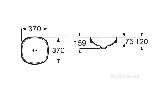 Раковина Roca Inspira 32750R000 37х37