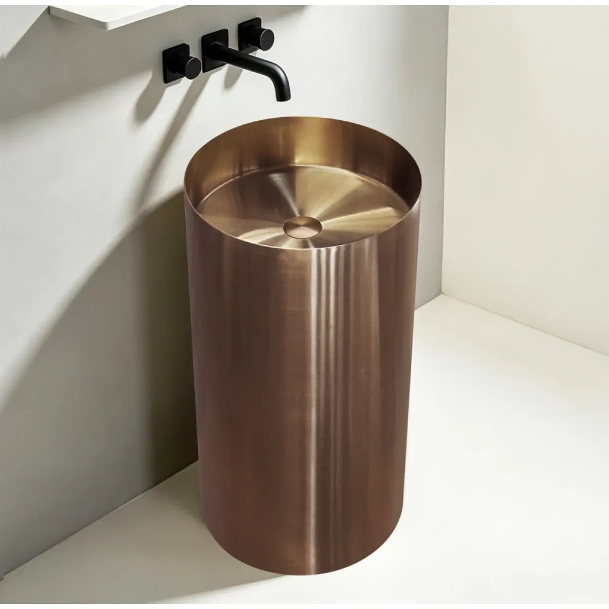 Раковина Abber Wasser Kreis AF2414MRG 40x40 см, напольная, розовое золото матовый