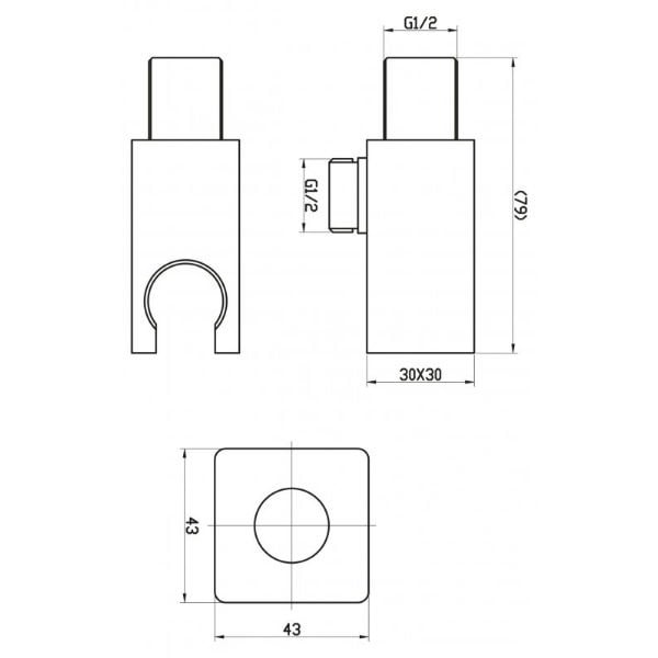 Штуцер BelBagno Nova BB-DHLA-IN с держателем