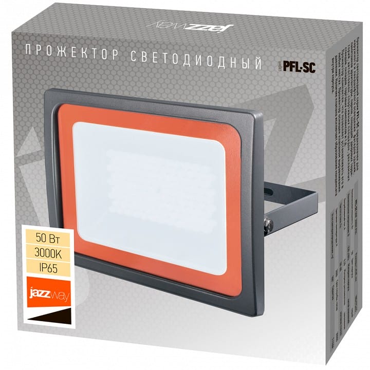 Настенно-потолочный прожектор Jazzway  PFL-SC-50W 3000K IP65