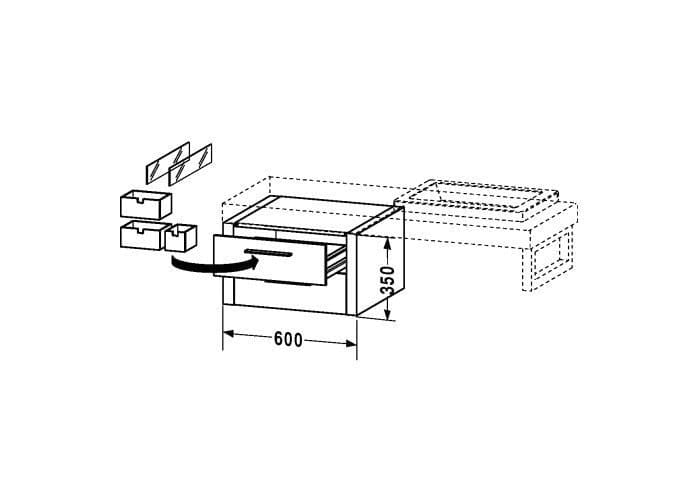 Тумба с 2 ящиками Duravit 2nd FLOOR 2F927605959