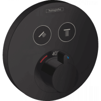 Смеситель для душа с термостатом hansgrohe ShowerSelect S 15743670 для 2 потребителей СМ матовый черный