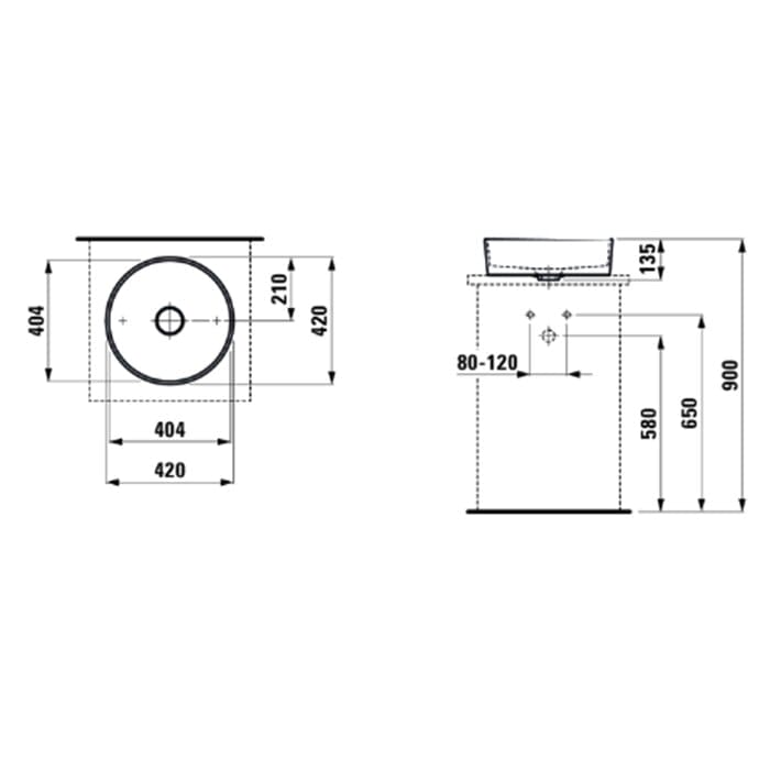 Раковина Laufen Kartell 42 8.1233.1.020.112.1 черный