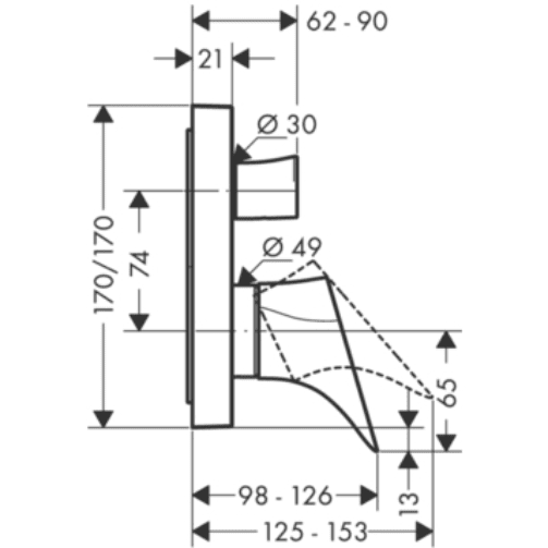 Смеситель для ванны AXOR STARCK ORGANIC 12415000
