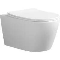 Унитаз подвесной Oliveeka YJ-2280 безободковый, торнадо, с сиденьем микролифт, белый