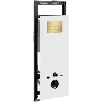 Инсталляция для унитаза WasserKRAFT Salm 27 27TLT.010.ME.WH.MG03 с кнопкой смыва, золотой матовый