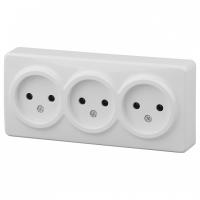 Розетка тройная без заземления Эра Эра Эксперт 11-2207-01