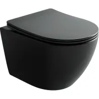 Унитаз подвесной Ceramica Nova Uno CN11001TMB безободковый, торнадо, с сиденьем микролифт, черный матовый