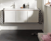 Тумба с раковиной Burgbad Bel 123 SEZV123F0590C0001*2 белая глянцевая