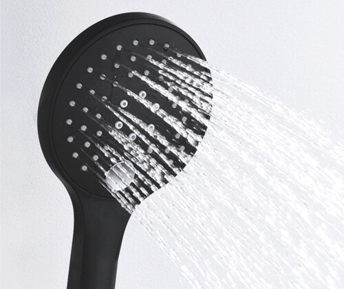 Комплект для ванны WasserKRAFT Elbe A177471 с верхней душевой насадкой лейкой и изливом черный Soft-touch