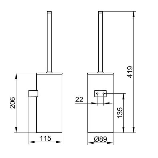 Туалетный ершик Keuco Collection Moll 12769010101 хром/антрацит