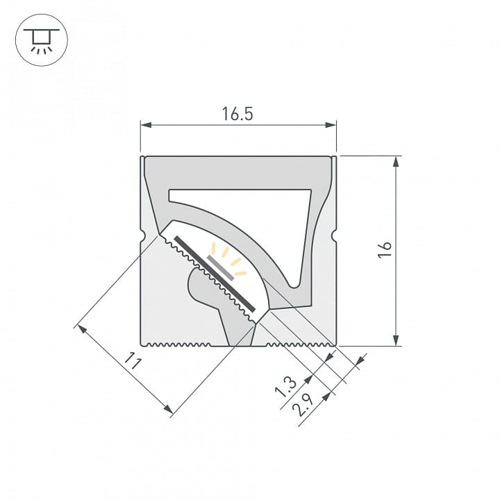 Профиль накладной гибкий Arlight WPH-FLEX 059874