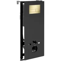 Инсталляция для унитаза WasserKRAFT Abens 20 20TLT.010.ME.BL.PG04 с кнопкой смыва, золотой