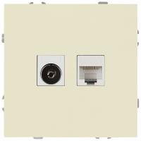 ТВ-розетка и розетка Ethernet RJ-45 без рамки Эра Galaxy Б0070778