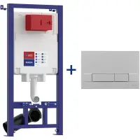 Инсталляция для унитаза Lemark Peneda Bit 9880314 с кнопкой смыва, матовый хром