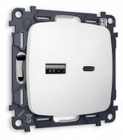 Розетка 2хUSB type A и C без рамки Ambrella Volt OMEGA MO131010