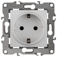 Розетка с заземлением и со шторкой, без рамки Эра Эра 12 12-2102-01