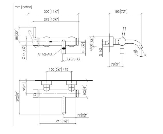 Смеситель для ванны и душа Dornbracht Meta 33200660-00