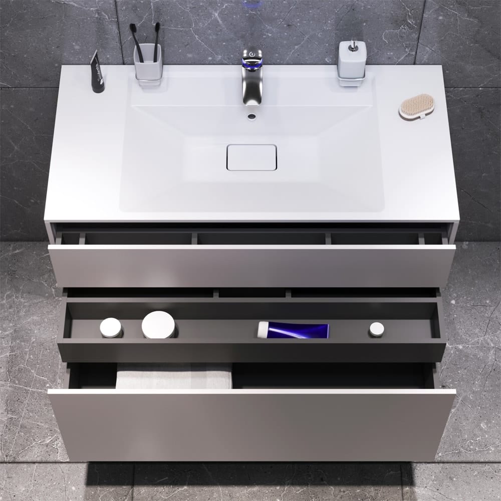Тумба под раковину AM.PM Inspire V2.0 M50AFHX1003EGM 100 см серый матовый