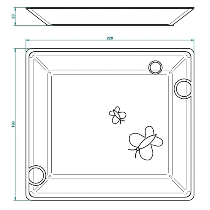 Поднос THG Capucine vert dcor Platine A7E.A02.4614 белый