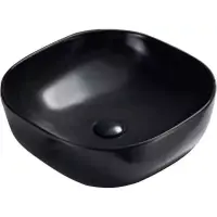 Раковина-чаша CeramaLux 78107MB 42,5x42,5 см, накладная, черный матовый