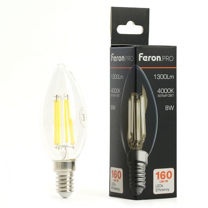 Лампа светодиодная Feron LB-1208 E14 8Вт 4000K 51248