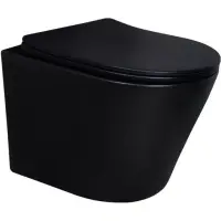Унитаз подвесной GID Tr2130bm безободковый, с сиденьем микролифт, черный матовый