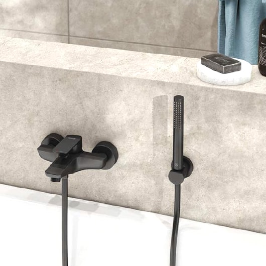 Смеситель для ванны и душа Kludi Pure&Style 406813975 черный матовый