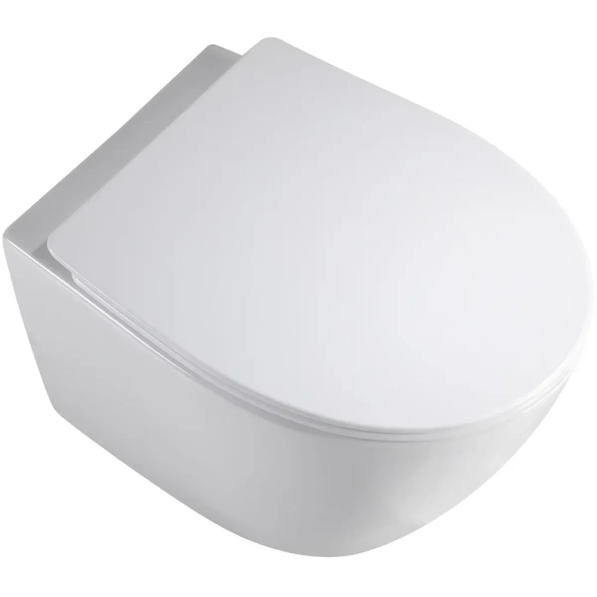 Унитаз подвесной Orange C07-150W безободковый, торнадо, с сиденьем микролифт, белый глянец