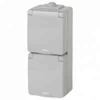 Розетка с заземлением с крышкой Эра Эра Эксперт 11-2607-03