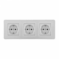 Розетка с заземлением и со шторкой Arte Milano SET16-3 SET16-3-40-1x3 silver