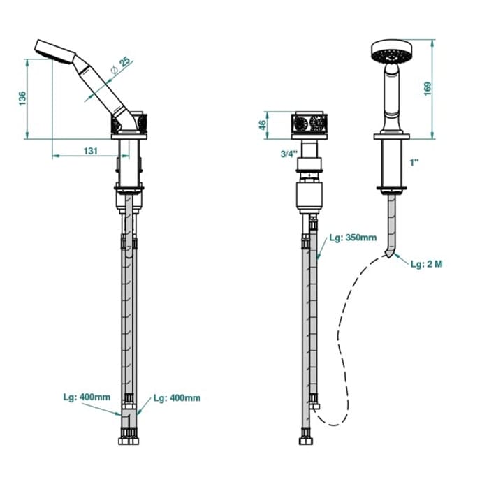 Смеситель для ванны THG Island U5B.F30.6532/60A золото