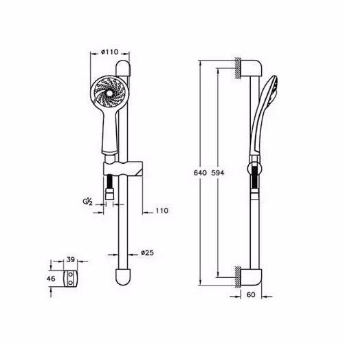 Душевой гарнитур Vitra Shower Sets Samba 3F A45680WSA