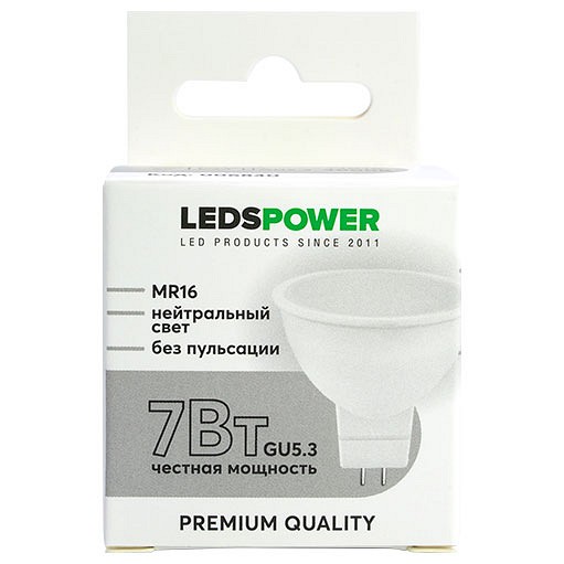 Лампа светодиодная LEDS POWER  GU5.3 7Вт 4000K 006840