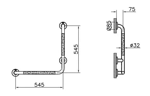 Поручень настенный Vitra Arkitekt A44467 хром