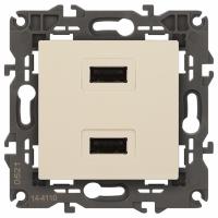 Розетка 2хUSB type A без рамки Эра Эра Elegance 14-4110-02