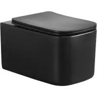 Унитаз подвесной Boheme Mane 970-SET-B безободковый, с сиденьем микролифт, черный матовый