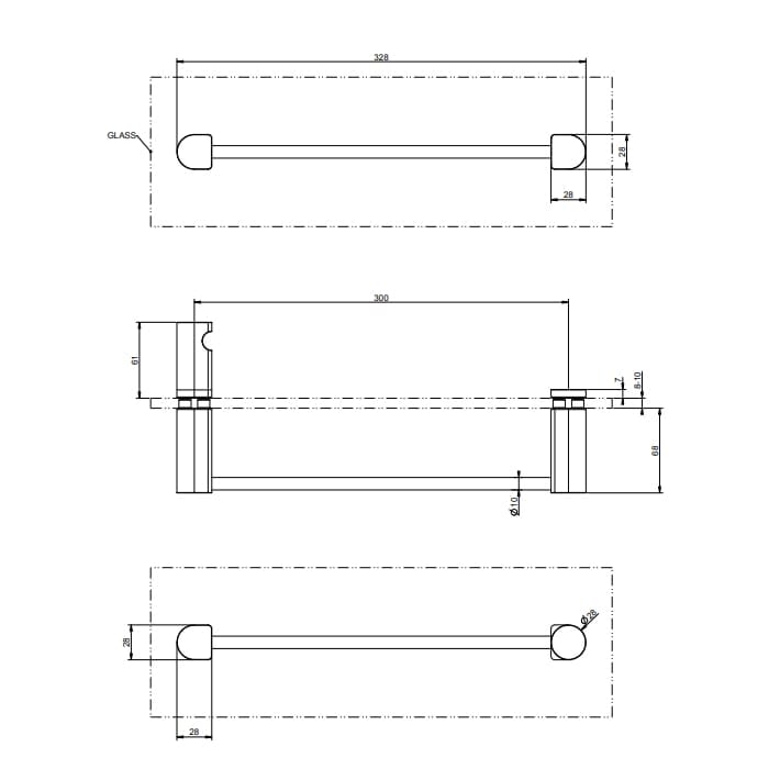 Полотенцедержатель Gessi Rilievo 30 см 59562#031