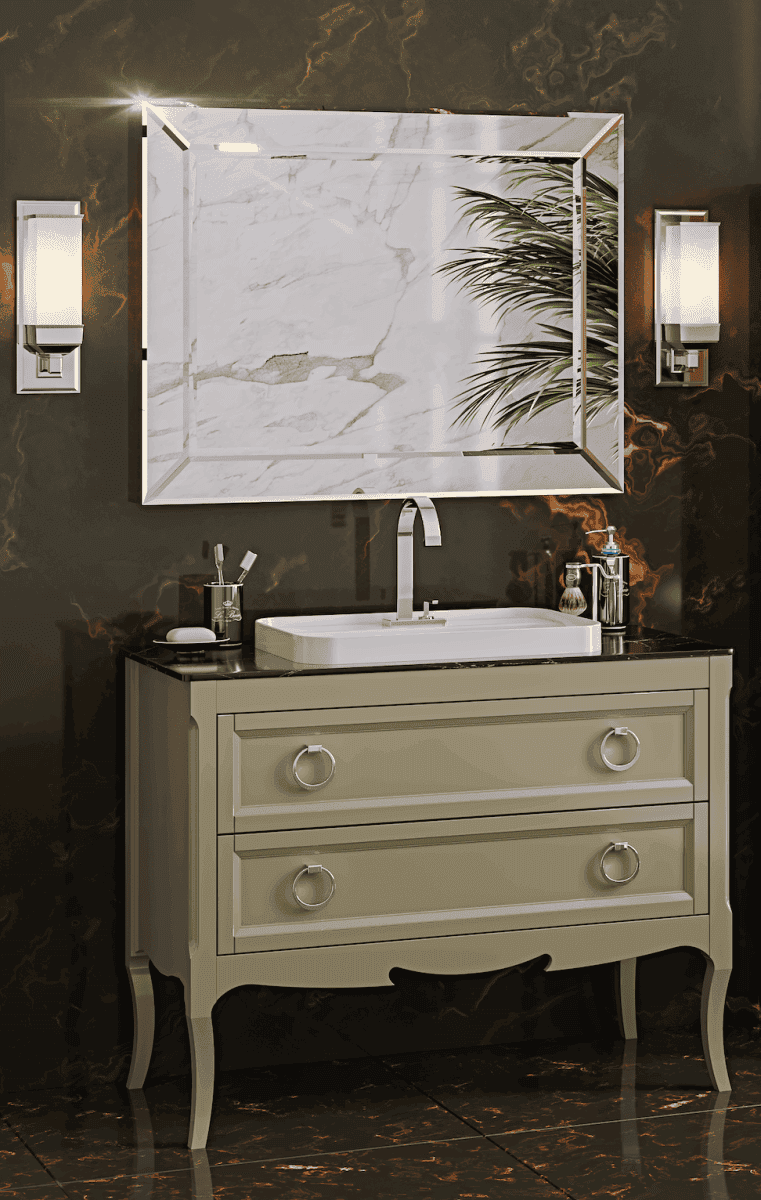 Тумба с раковиной Bagno Piu Moretta 2.0 107 глянцевый оливковый/черный марквиния