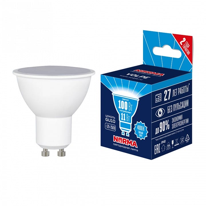 Лампа светодиодная Volpe LED-JCDR GU10 11Вт 4000K UL-00011005