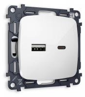 Розетка 2хUSB type A и C без рамки Ambrella Volt OMEGA MO111010