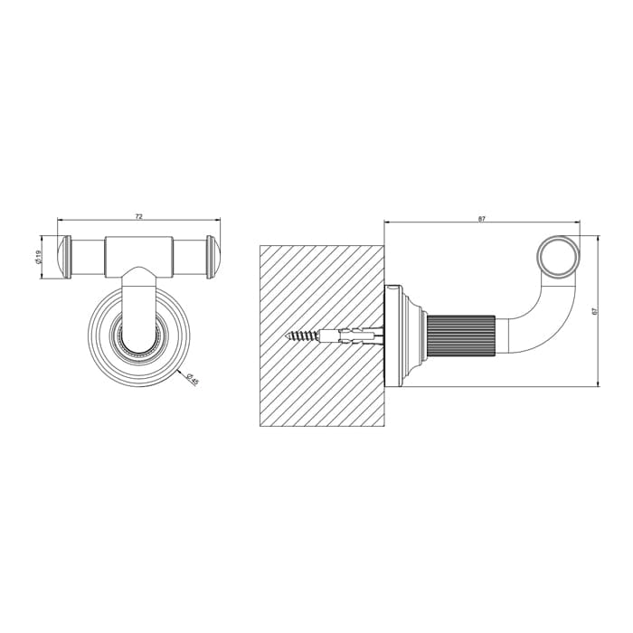 Крючок Gessi Venti 20 65521#710 золото