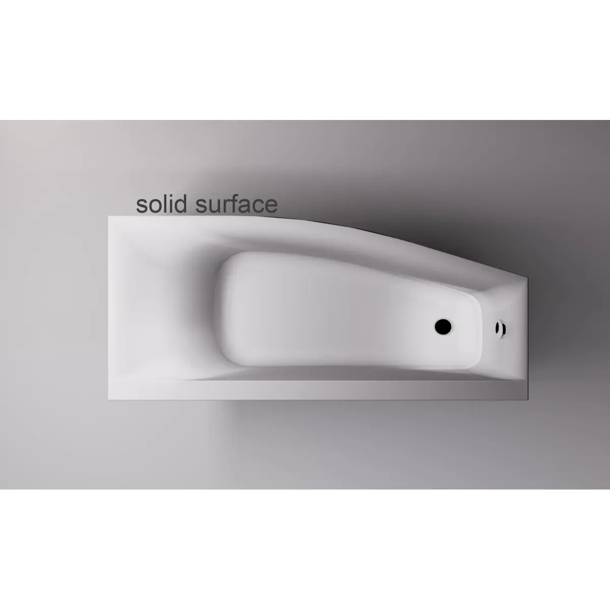 Ванна из литьевого мрамора Astra-Form Скат Solid Surface 01010083 170x75 см R, угловая, белый матовый