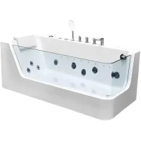 Акриловая ванна Ceruttispa C-494-17L 170x80 см L, с гидромассажем, белый