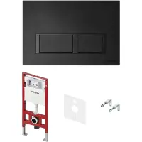 Инсталляция для унитаза Tece TECEspring V S955204 с кнопкой смыва, черный матовый