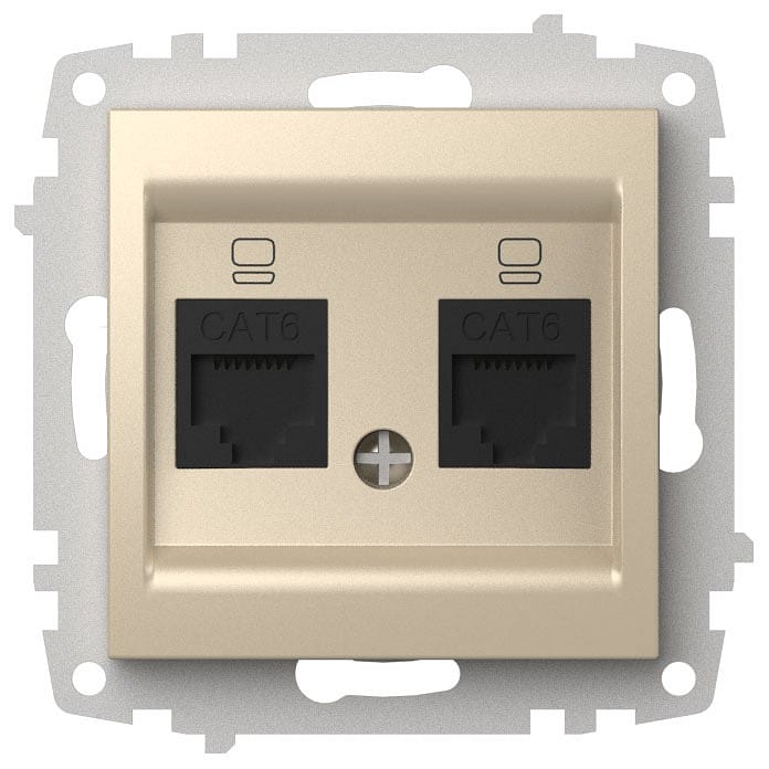 Розетка двойная Ethernet RJ-45 без рамки Elbi Eleсtriс Zena Vega 609-012500-248