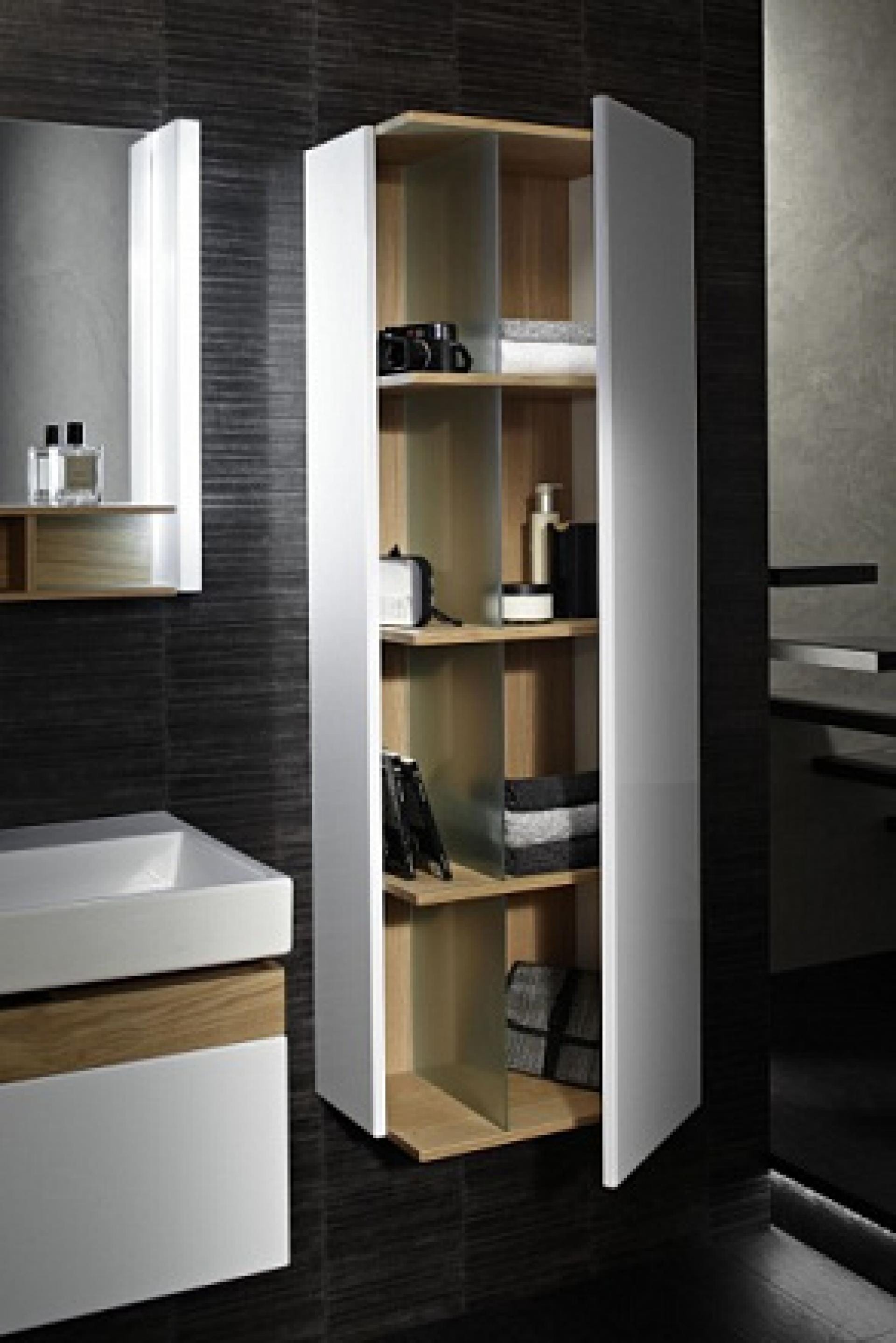 Шкаф-пенал 50 см Jacob Delafon Terrace EB1179D-F32 правый ледяной коричневый