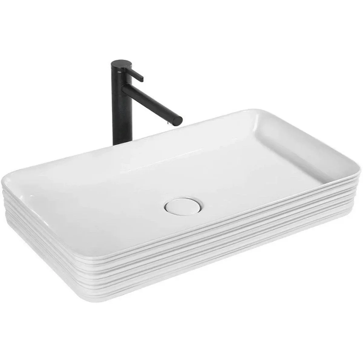 Раковина-чаша CeramaLux W1531 (D1408) 67x37,5 см, накладная, белый