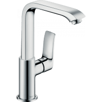 Смеситель для раковины hansgrohe Metris 31187000 с поворотным изливом и сливным клапаном Push-Open